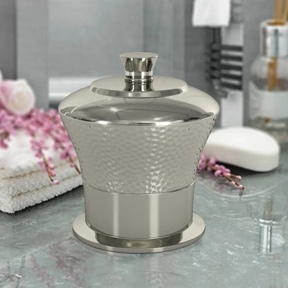 Classic Stainless Steel Vanity Jar - Stylish Storage for Cotton Swabs & Bath Salts
