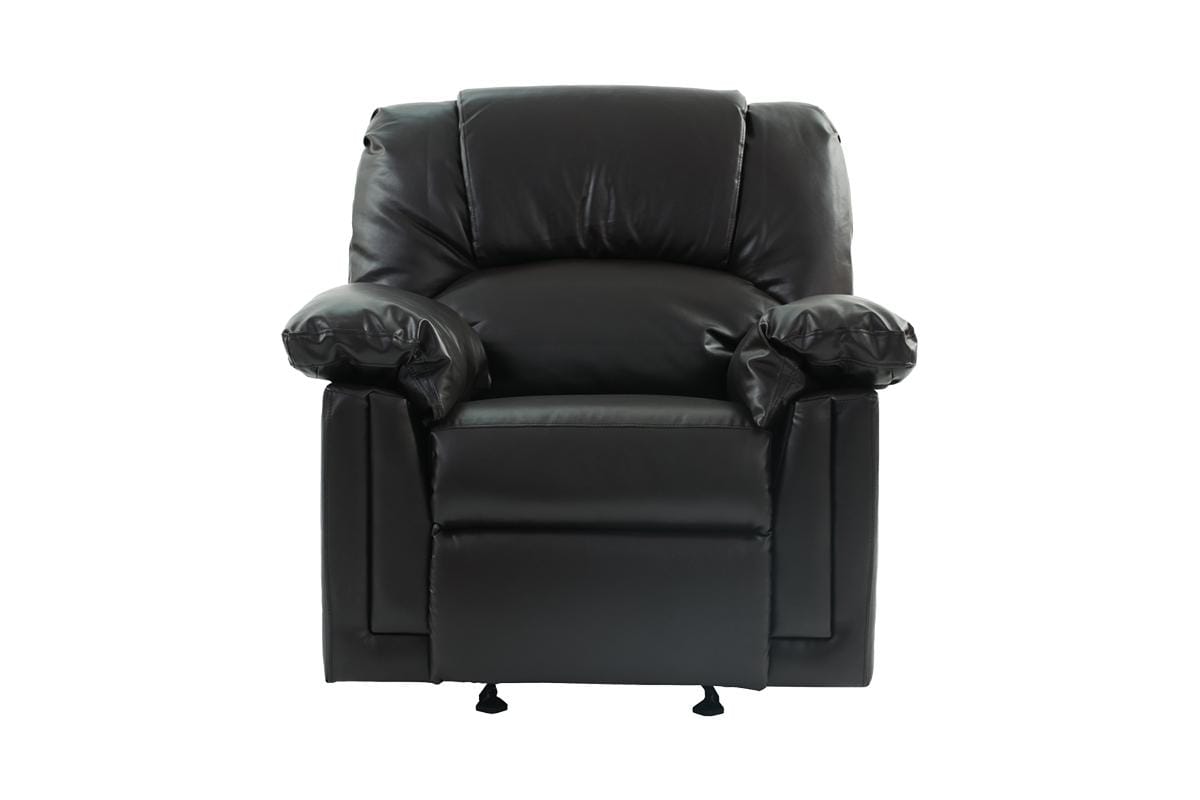 Black Bonded Leather Recliner Chair - 36" Primary Living Space for Living Room