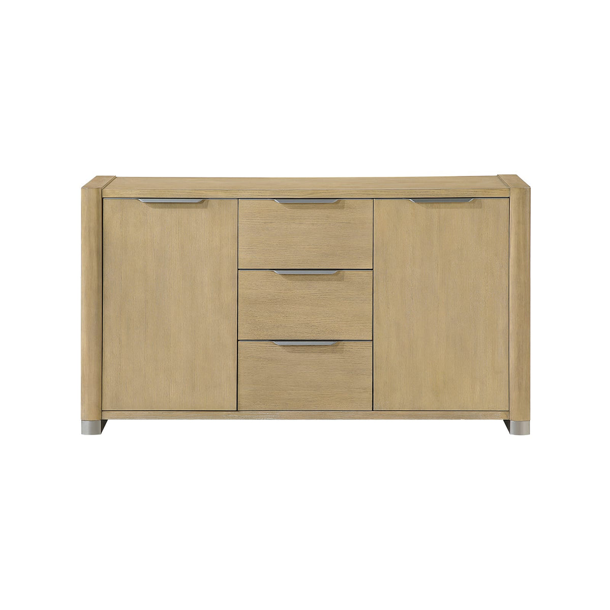 Natural Solid Wood Buffet with Cabinets - 60" Dining Server