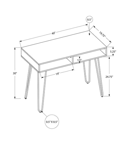 Taupe Computer Desk with Storage Drawers - 40" L