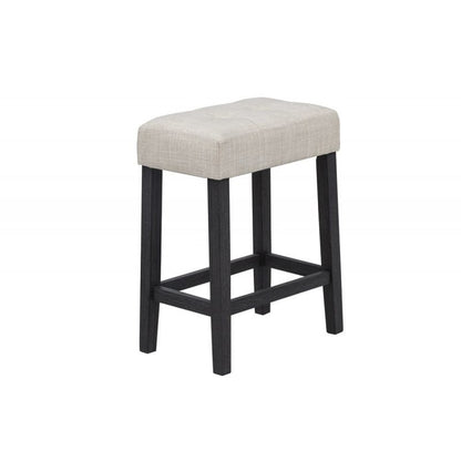 Contemporary Beige Bar Stools Set of 2 for Dining Room Kitchen Seating