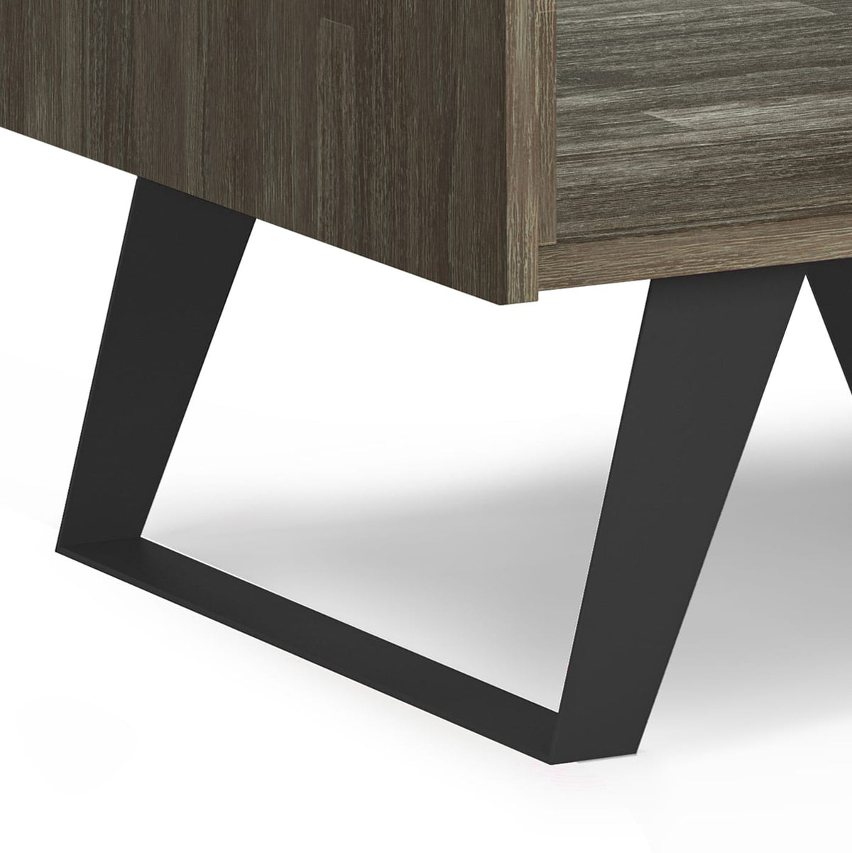 Light Brown Wood End Table - 22" Distressed Grey for Living Room