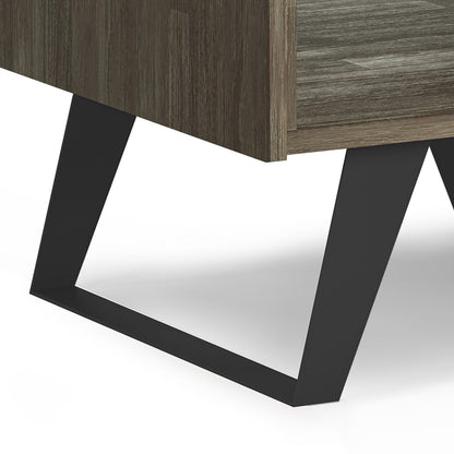 Light Brown Wood End Table - 22" Distressed Grey for Living Room