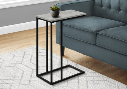 C-Shaped Accent Table - Grey Laminate, Black Metal