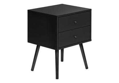 Black Laminate Accent Table - Storage Drawer End Table for Living Room