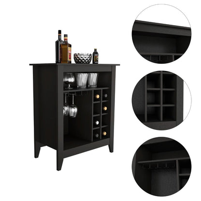 Black Bar Cabinet with Wine Racks - 32.5'' Server