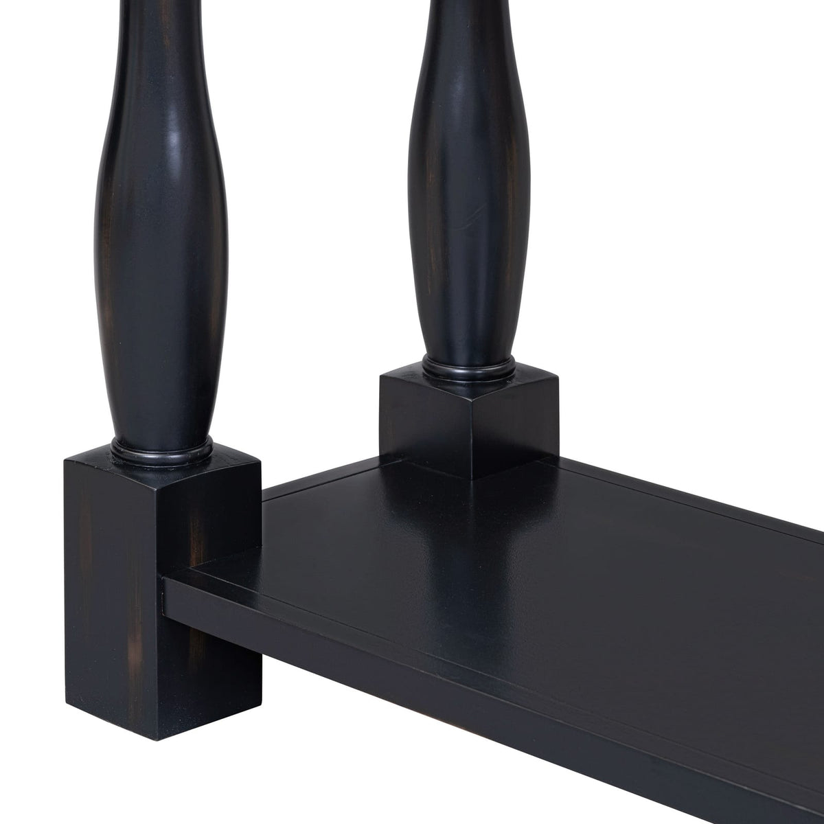Espresso Solid Wood Console Table with 3 Drawers for Living Room