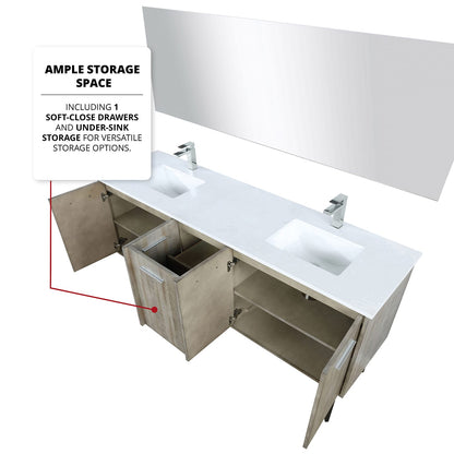 Rustic Acacia Double Bath Vanity - Storage & Quartz Top
