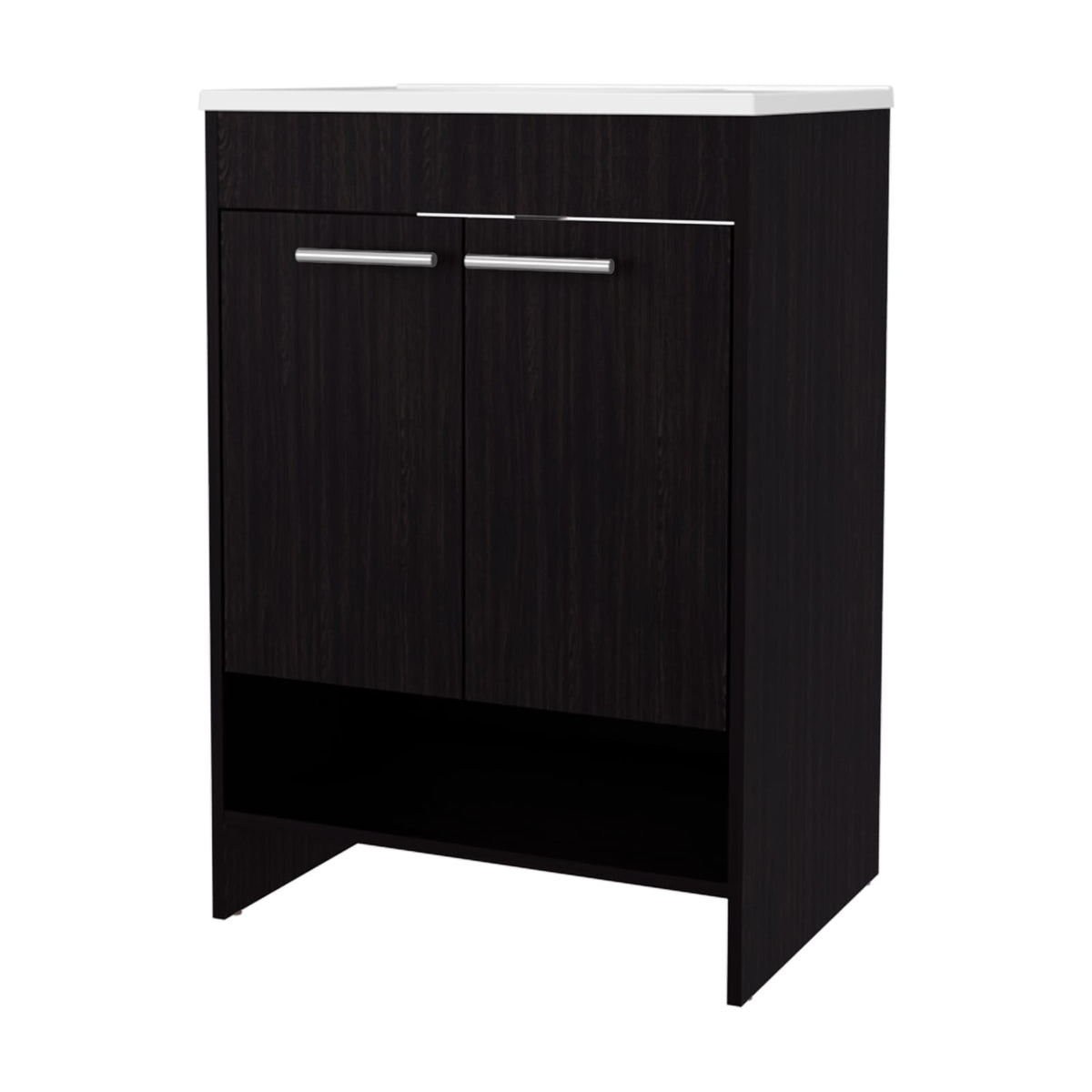 Wenge Bathroom Vanity with Storage - 34.1" Wide