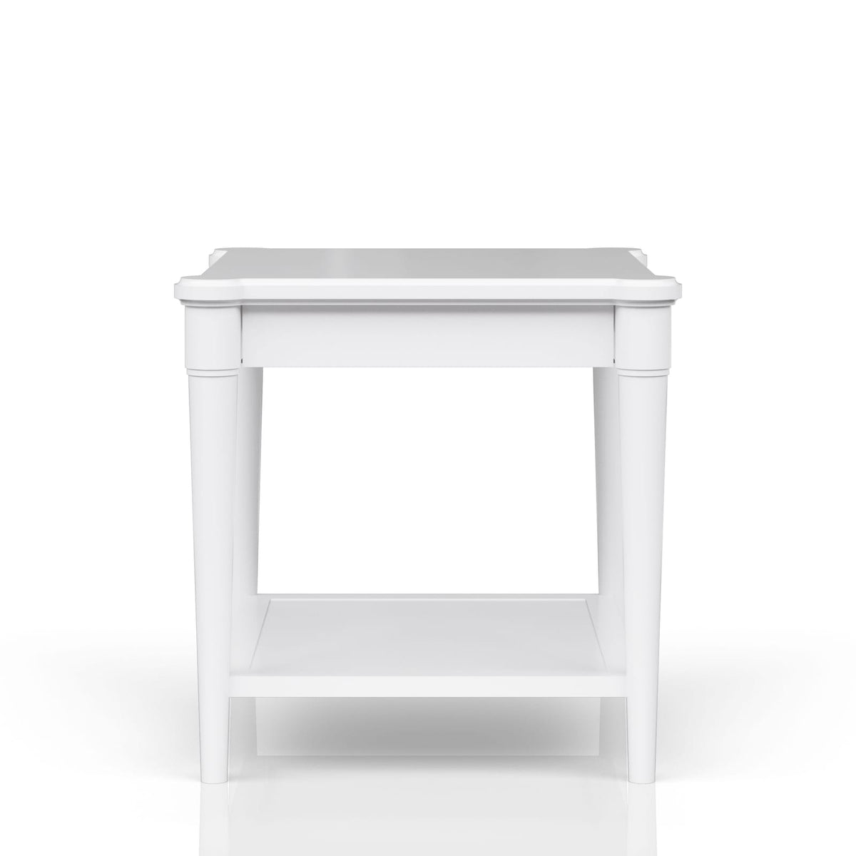 White End Table With Storage Drawer - 24" x 26" for Living Room
