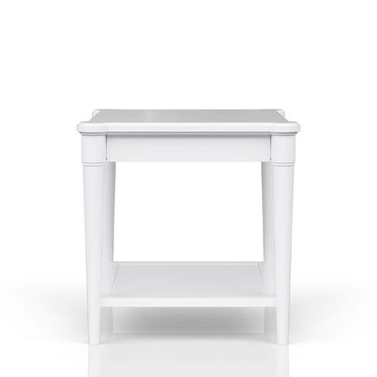 White End Table With Storage Drawer - 24" x 26" for Living Room