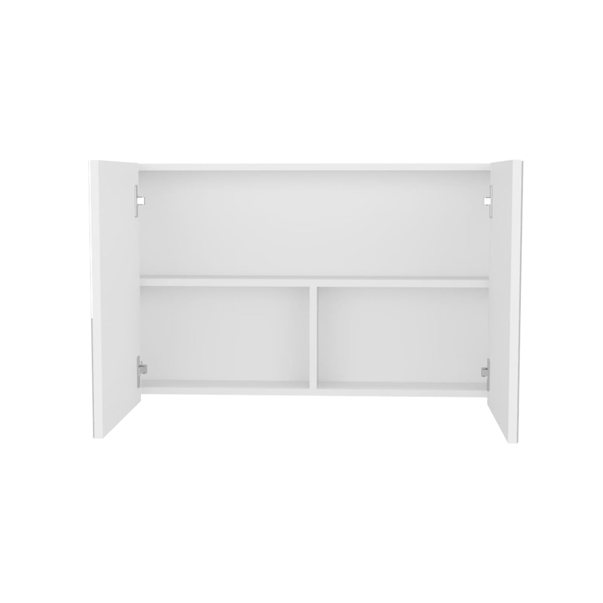 White Medicine Cabinet with 2 Doors & Mirrors - Bathroom Storage