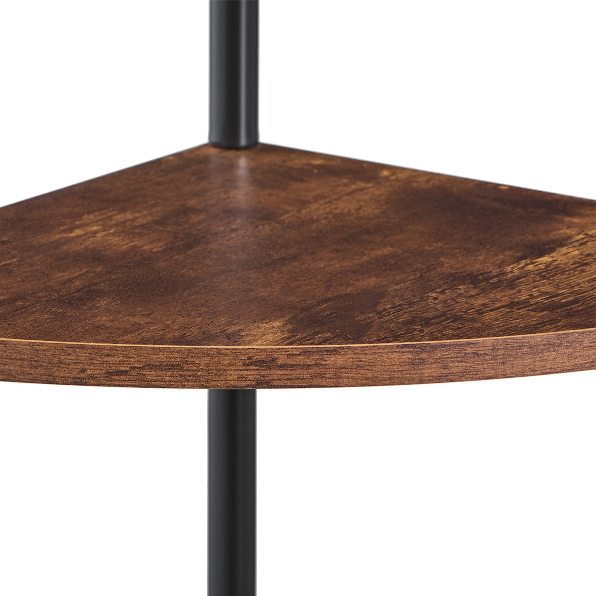 Brown Iron Corner Shelf with LED Lights - 5 Tier Storage