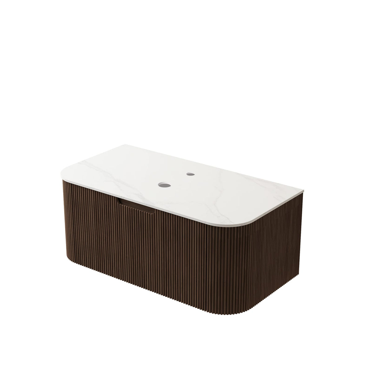 Dark Walnut Plywood Bathroom Vanity Cabinet with Artificial Marble Top
