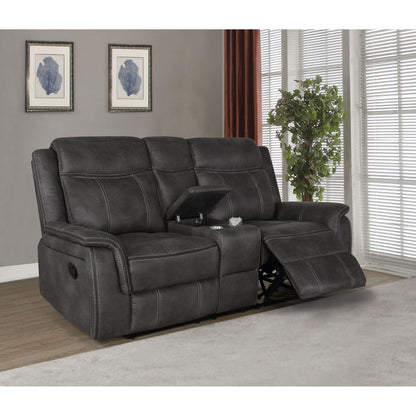 Charcoal Polyester Loveseat - 74" Recliner Primary Living Space