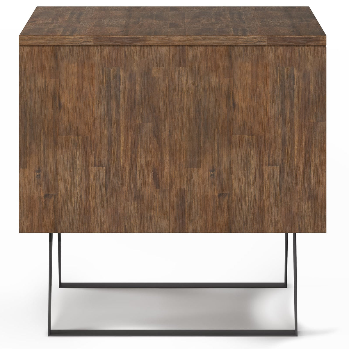 Dark Brown Acacia Wood End Table - 22" Square for Living Room