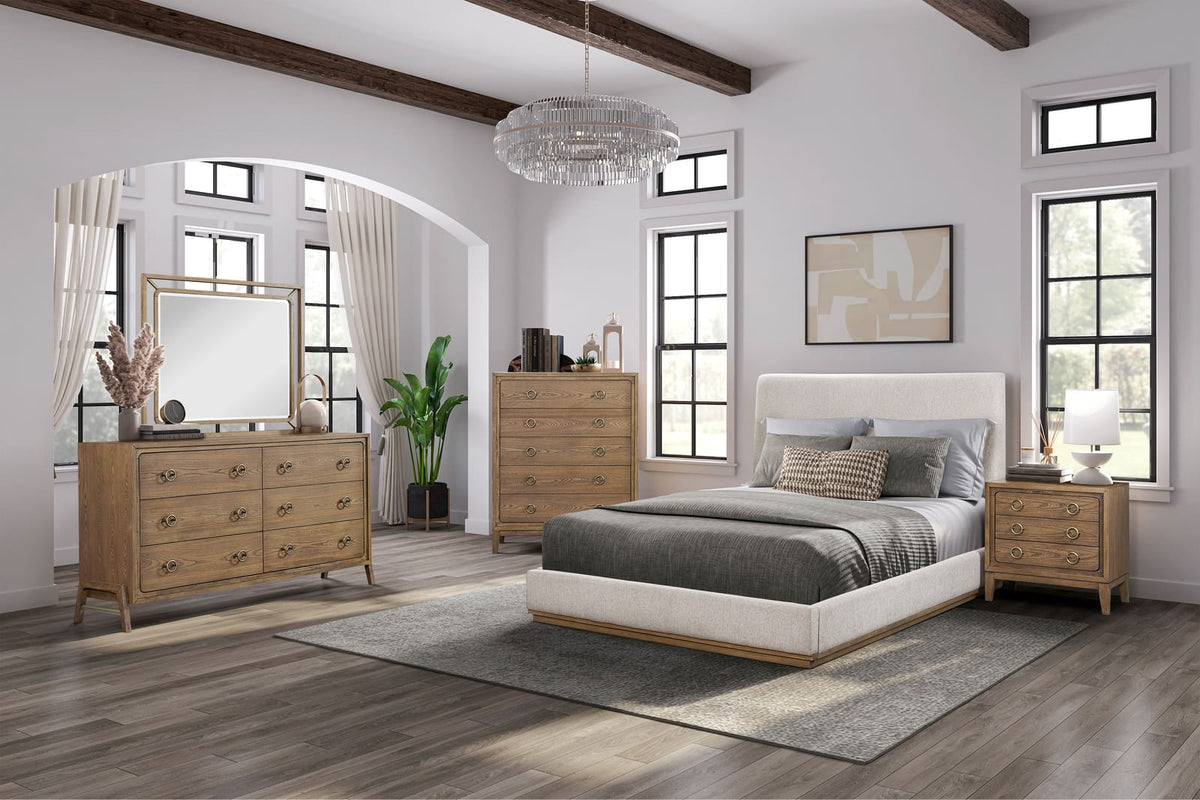 6 Drawer Dresser in Latte Finish - Solid Wood MDF