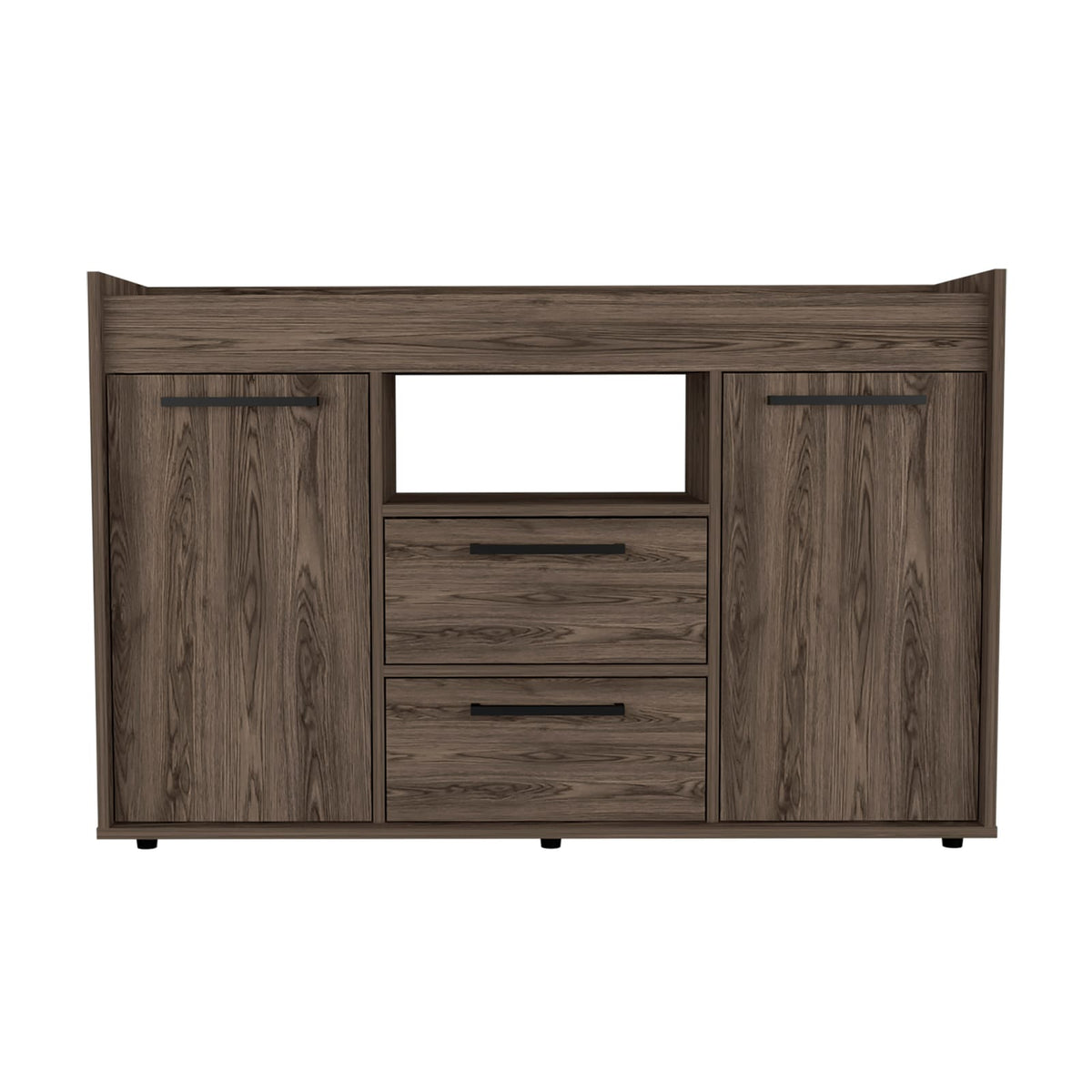 Brown Particle Board Dining Room Sideboard with Storage Cabinets