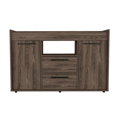 Brown Particle Board Dining Room Sideboard with Storage Cabinets