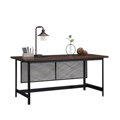 Industrial Brown Executive Desk for Home Office Productivity