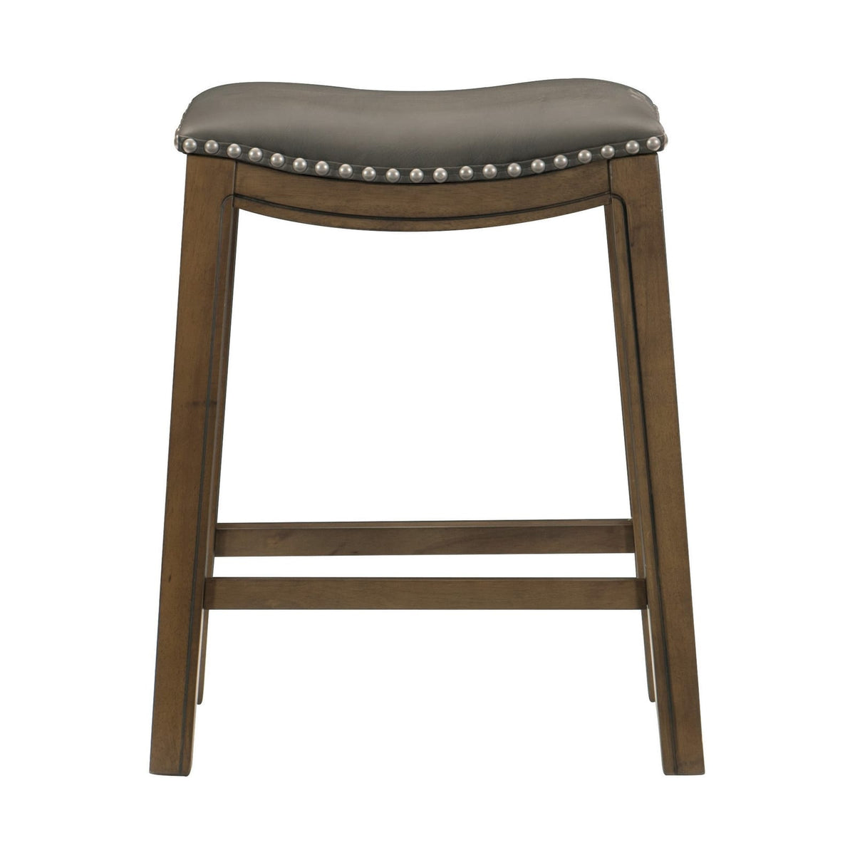 Brown Gray Counter Height Stool - 26 Inch Wood Seat