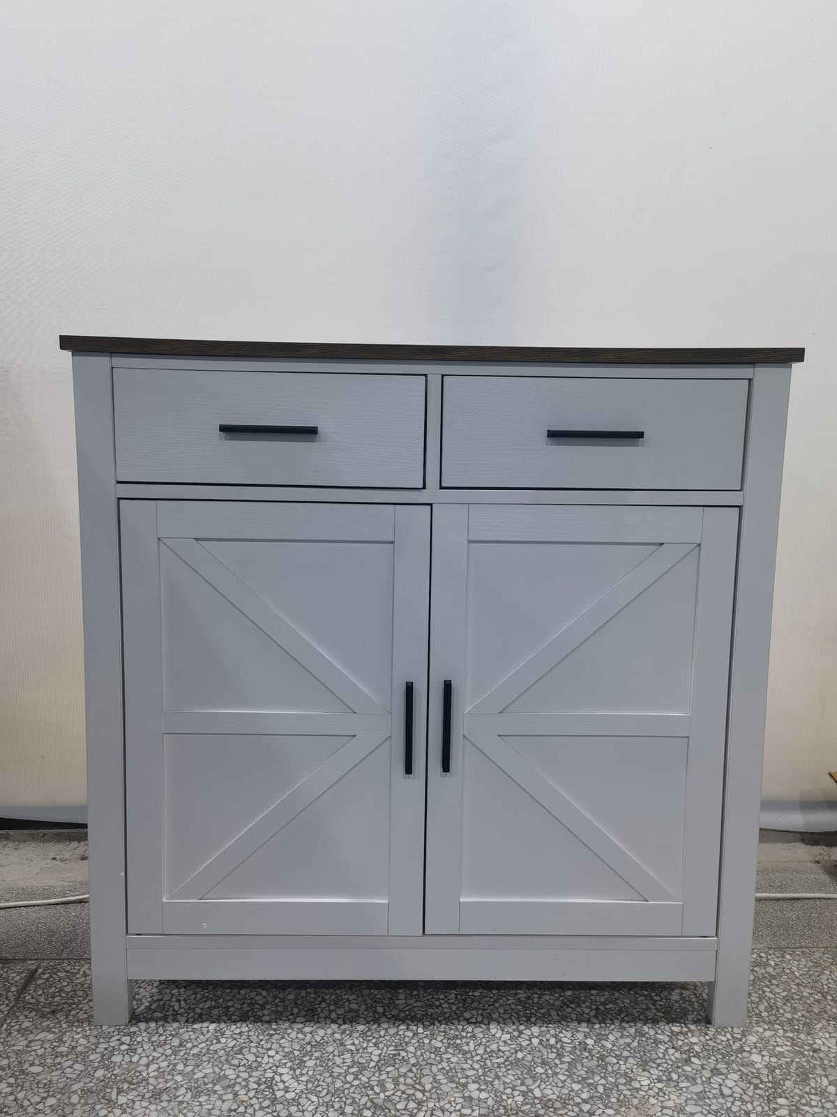 Black Particle Board Buffet Cabinet for Kitchen Dining Room Storage for Living Room