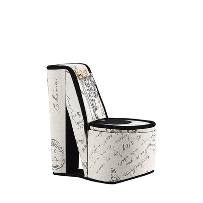 Beige Black Velvet Jewelry Storage Box for High Heels and Accessories for Bedroom