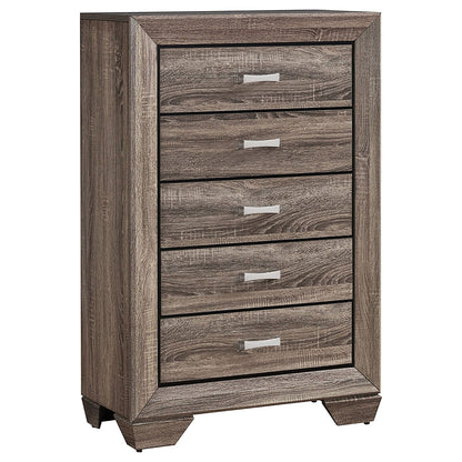 Harrison Washed Taupe 5-drawer Bedroom Chest - Taupe Engineered Wood Dresser
