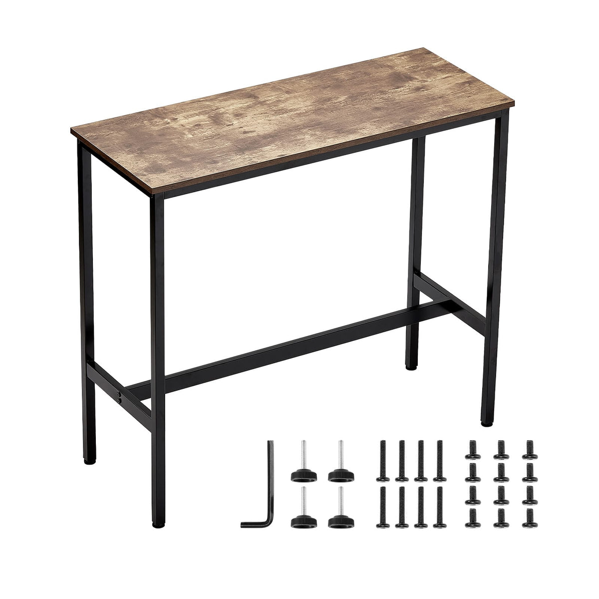 Black Natural Bar Table Height Pub Table 43.31"