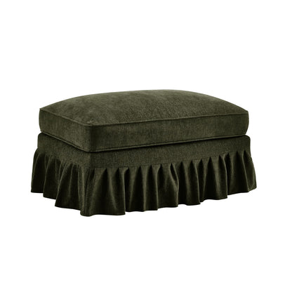 Green Chenille Ottoman - 35.4" Size