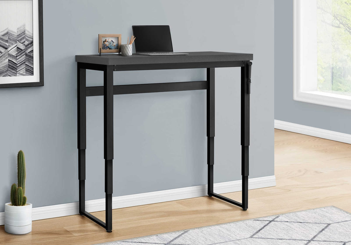 Grey Adjustable Computer Desk - Home Office Workstation