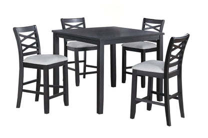 Gray Square Dining Table Set with 4 Chairs for Dining Room