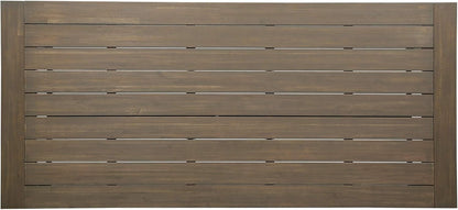 Modern Industrial Acacia Wood Patio Picnic Set in Grey and Black