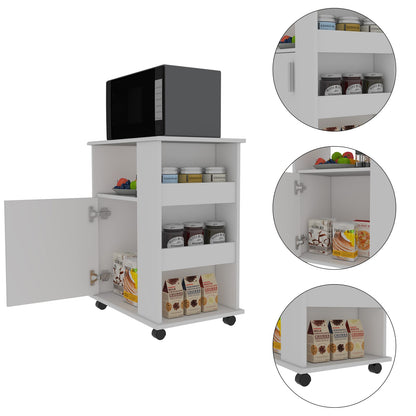 Correy 4-Shelf Microwave Cabinet - White Kitchen Island