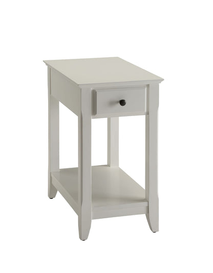 Bertie White Finish Accent Table - Storage & Style