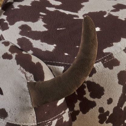 Brown & White Cow-Shaped Ottoman - Modern Accent Stool
