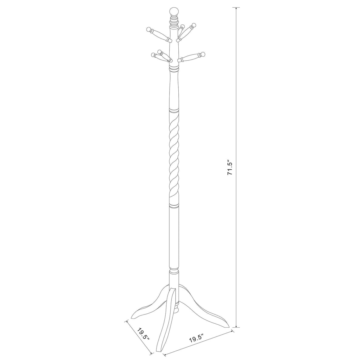Brown Wood Coat Rack - Traditional Entryway Style