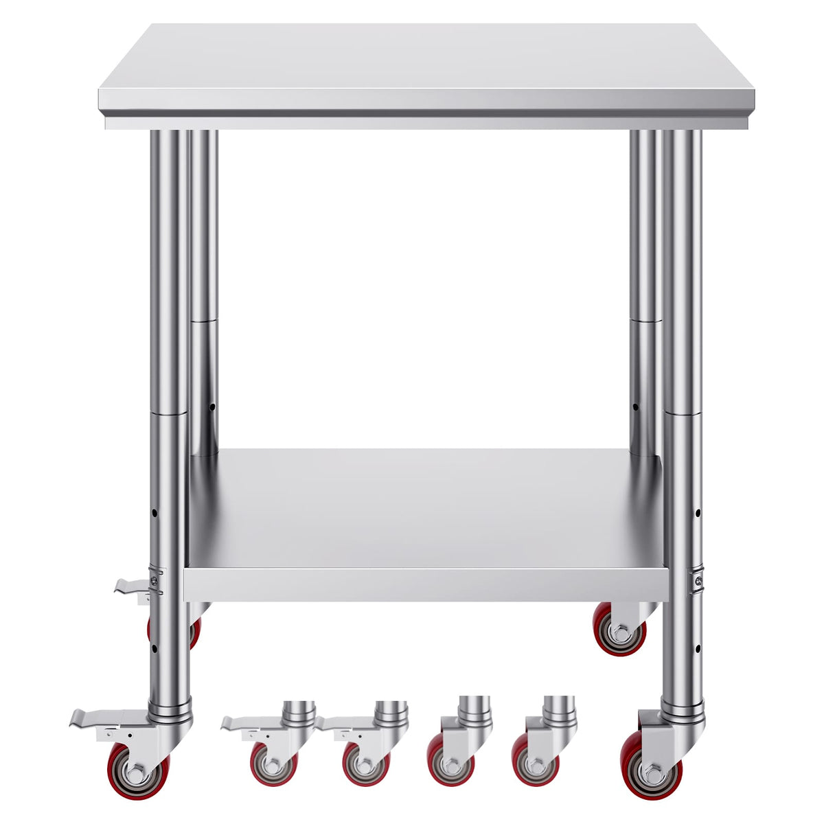 30 x 24 Stainless Steel Work Table with Wheels for Living Room