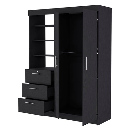 Wenge 3-Drawer Armoire - Bedroom Storage Furniture