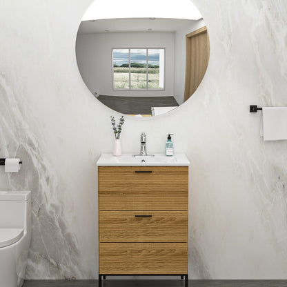 24 Inch White Ceramic Bathroom Vanity with Sink