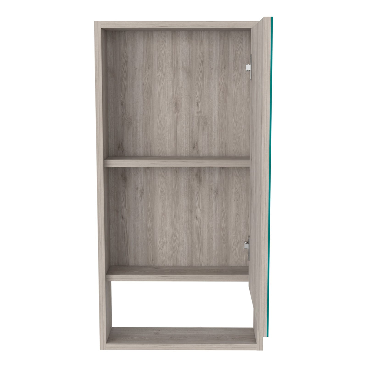 Light Gray Medicine Cabinet with Mirror - 35.4" Tall Storage Unit