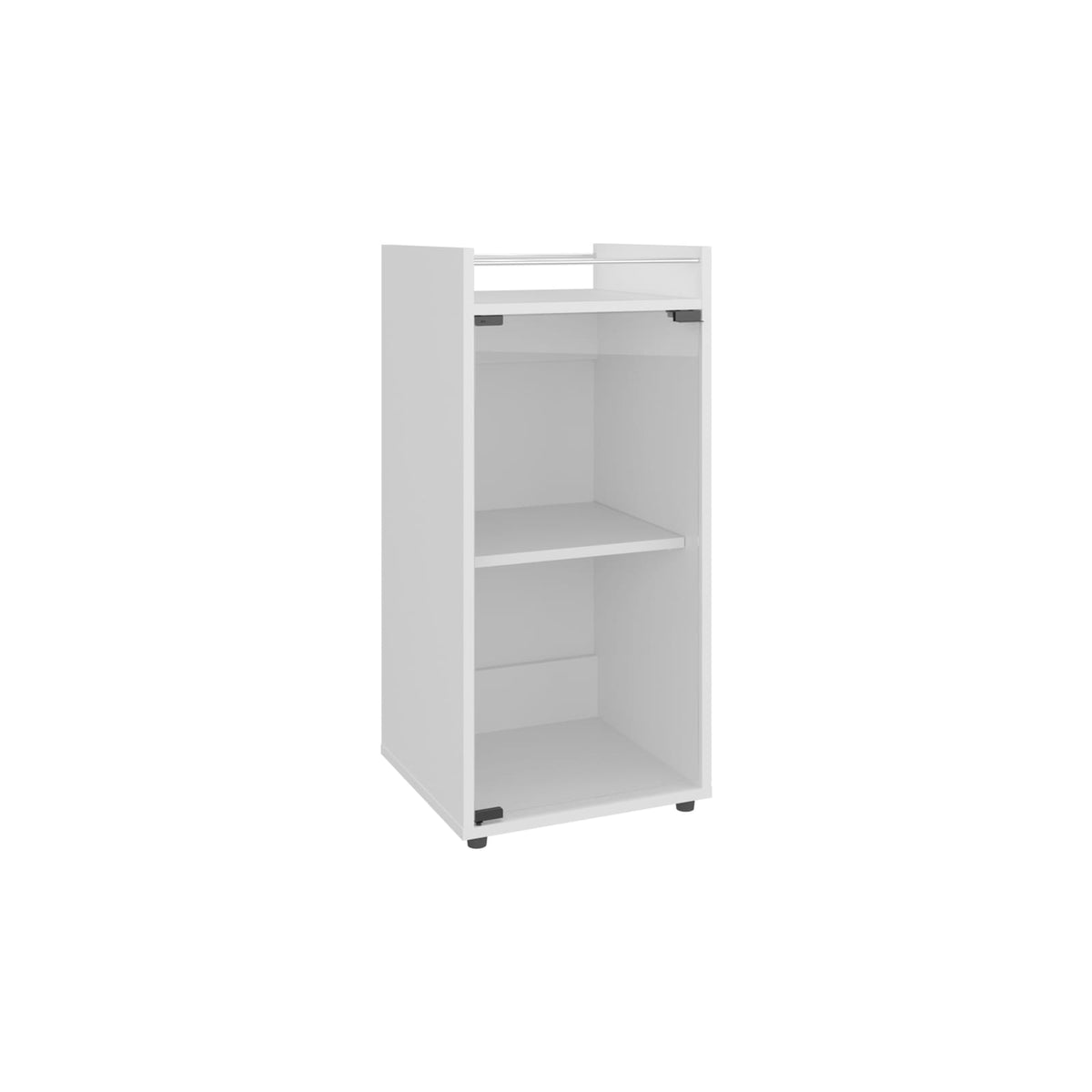 White Bar Cabinet with 1 Glass Door & 3 Shelves for Living Room