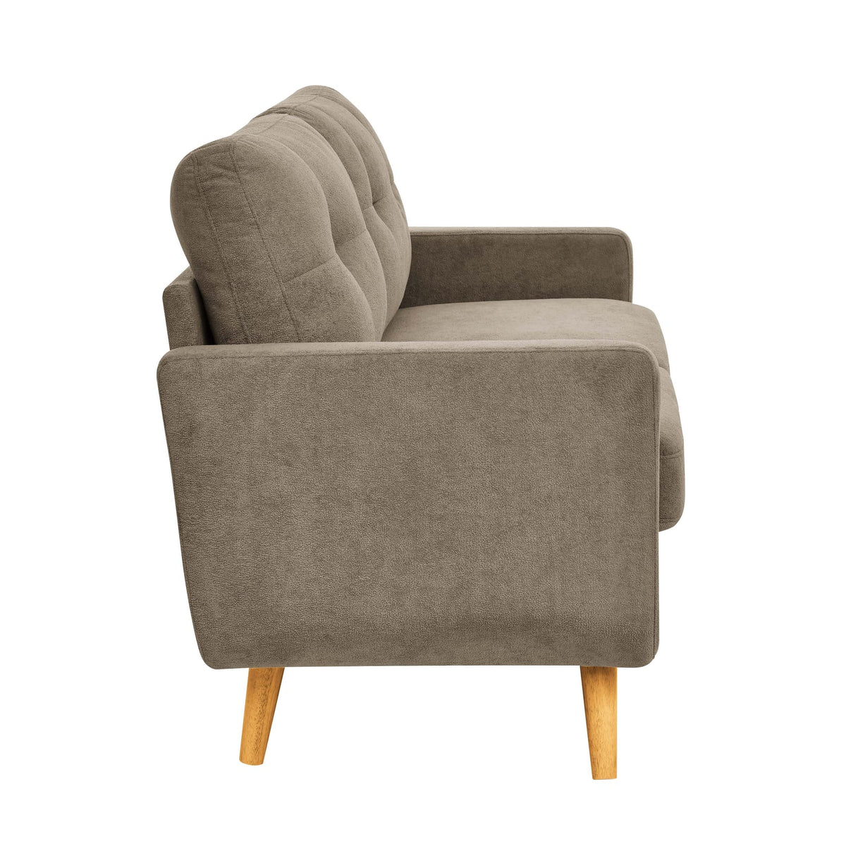 2 Seat Khaki Polyester Loveseat Sofa - 67.7" Wide for Living Room