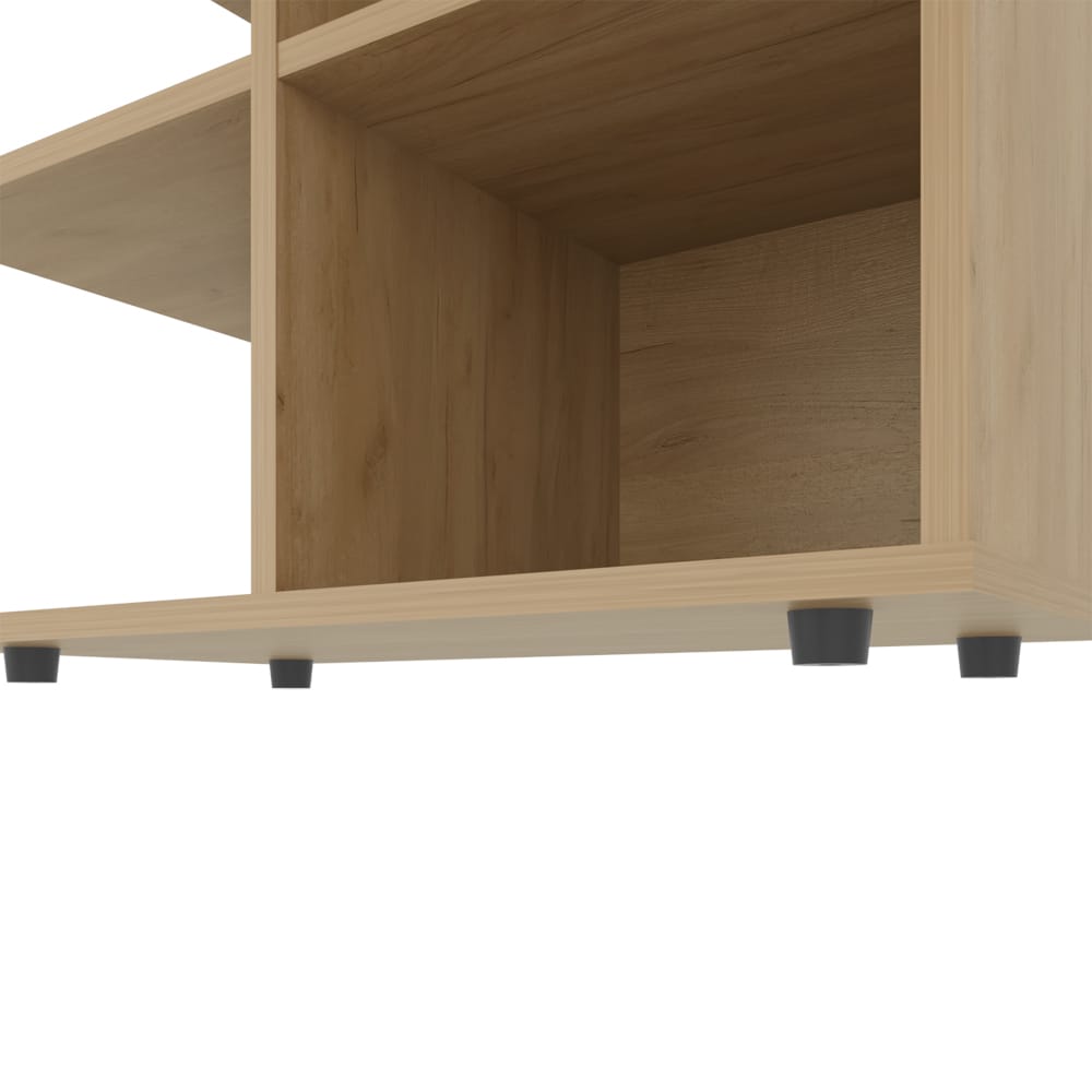 Natural Engineered Wood Side Table - 11.8 x 23.6 x 23.6 Inches for Living Room