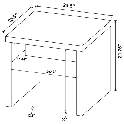 Natural Mango Wood Square End Table - 23.5" for Living Room