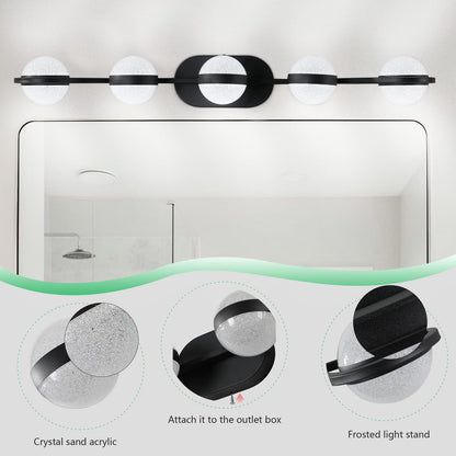 Black 5 Light Bathroom Vanity Lighting Fixture