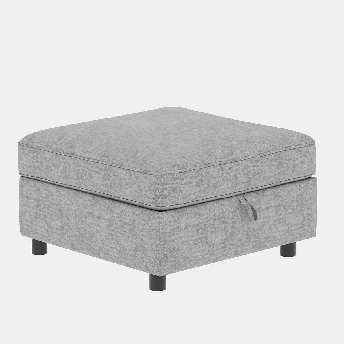 2 Seat Grey Chenille Sectional Sofa with Storage for Living Room