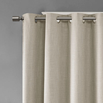 Taupe Polyester Blackout Curtains 100" Wide Window Panel