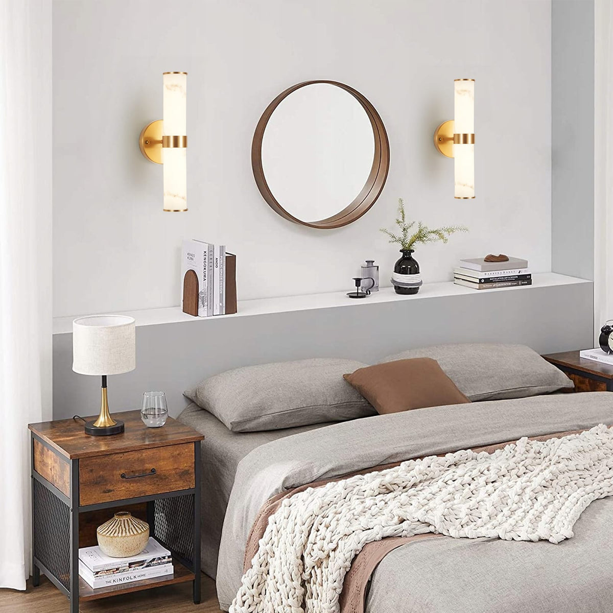 Gold Resin Wall Sconces - Set of 2 Modern Lighting