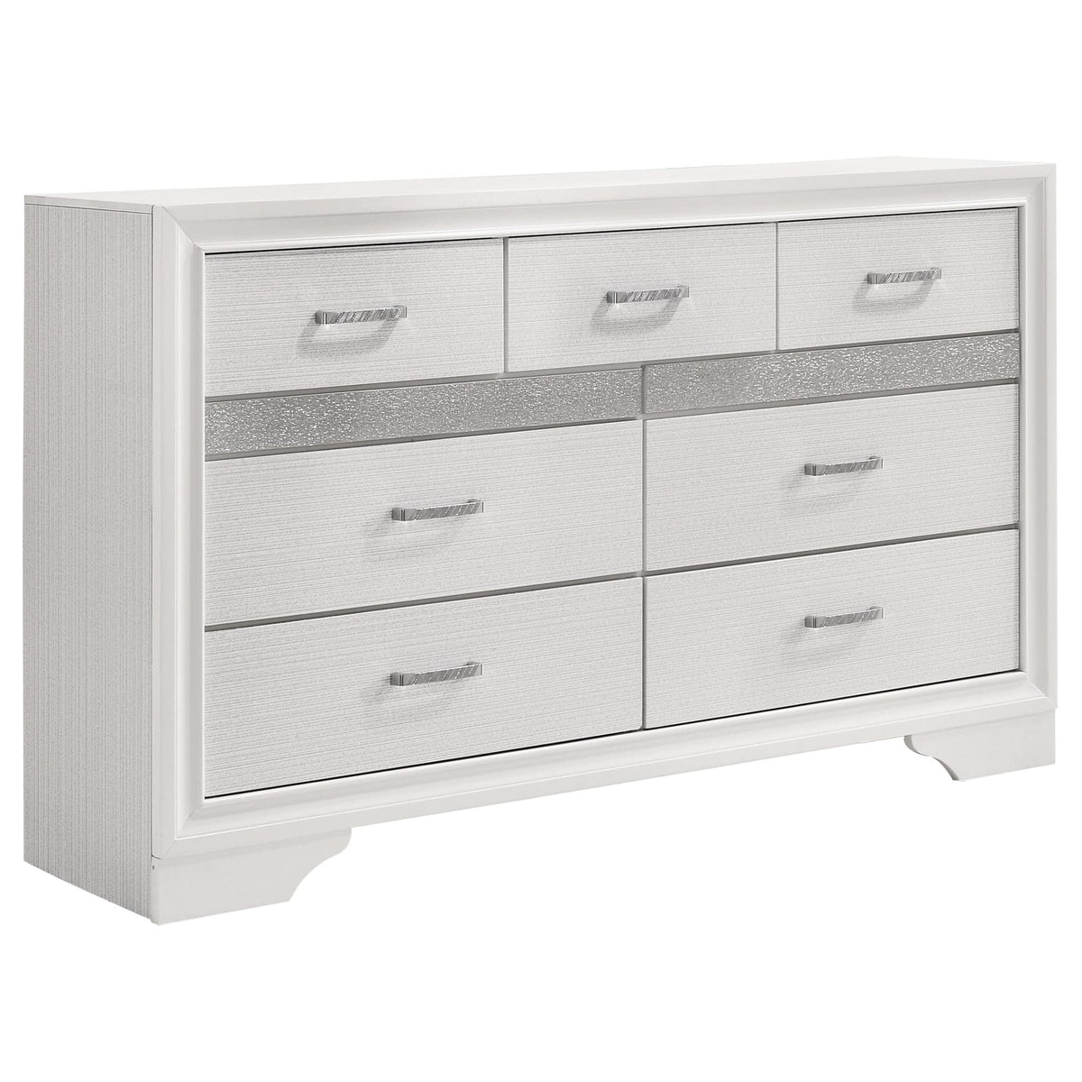 White Wood 9-Drawer Dresser for Bedroom Storage